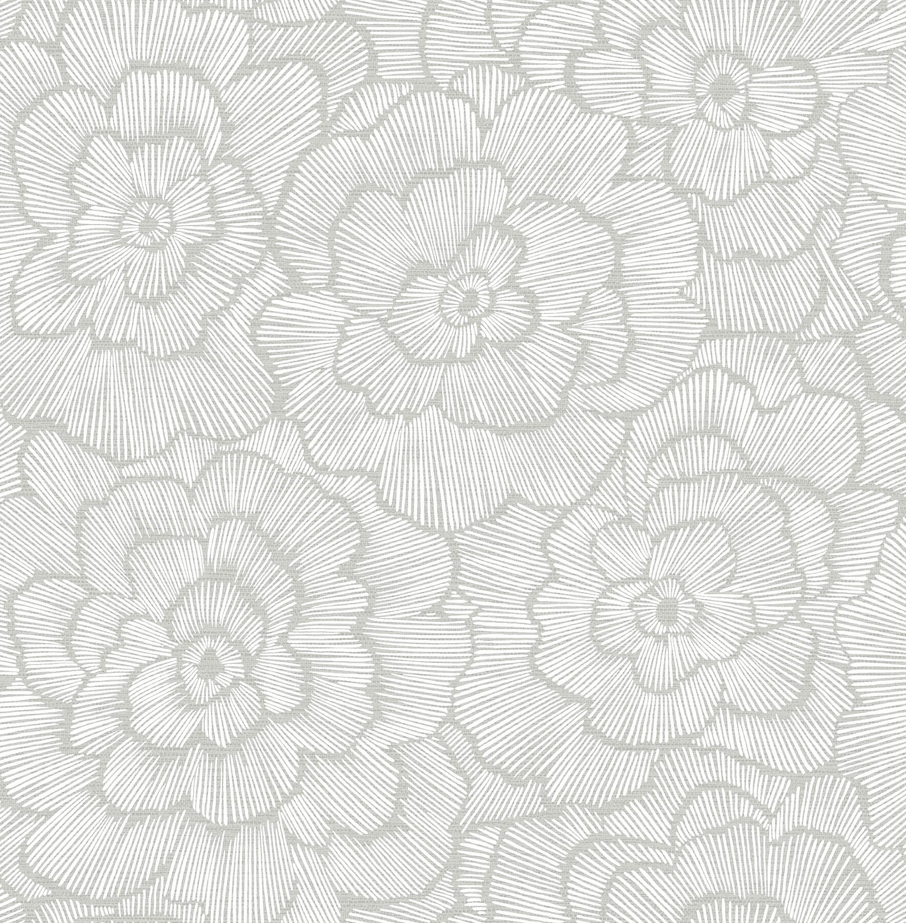 Periwinkle Light Grey Textured Floral Wallpaper