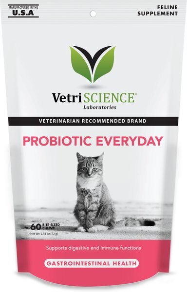 VetriScience Probiotic Everyday Duck Flavored Soft Chews Digestive Supplement for Cats