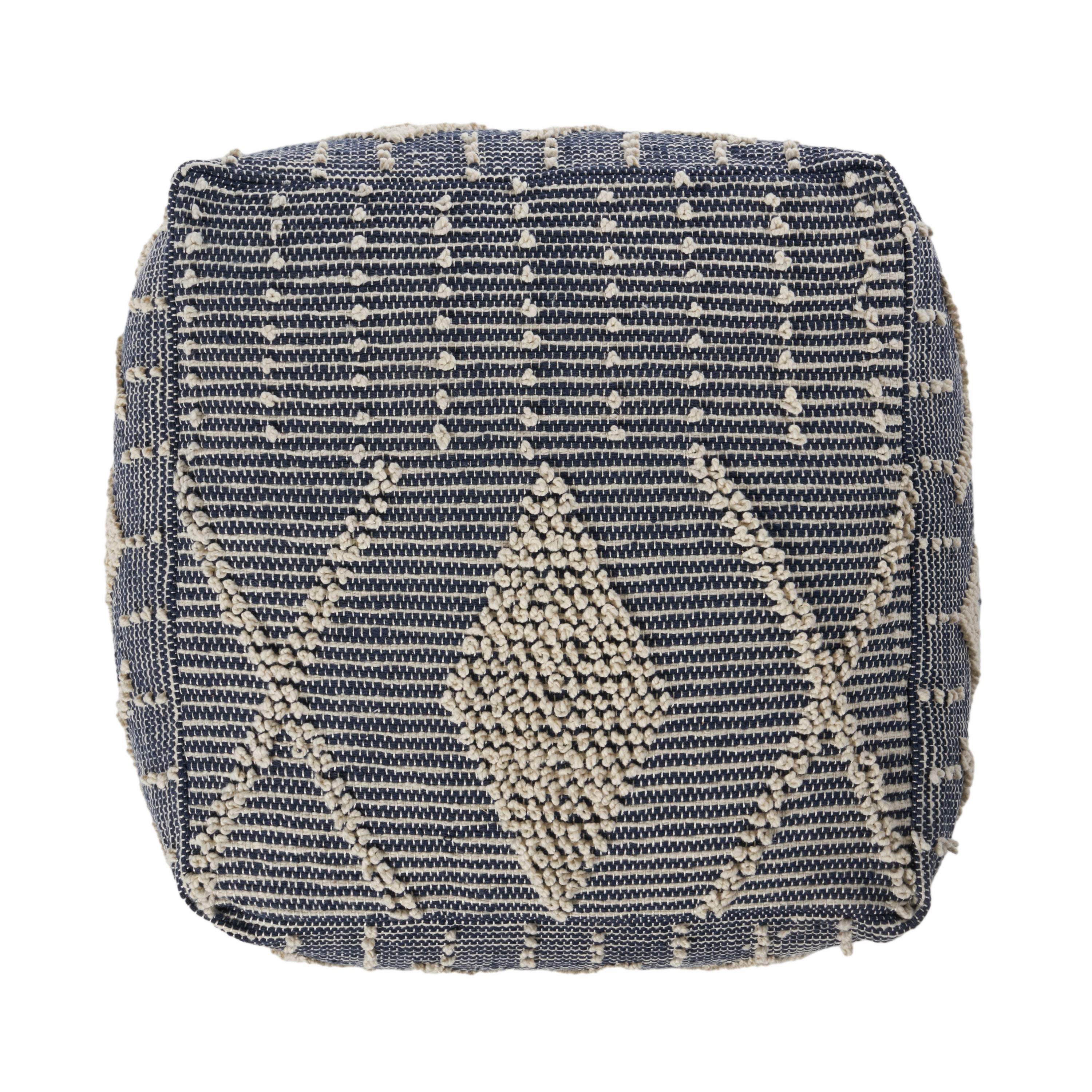 Dereka Contemporary Handcrafted Faux Yarn Pouf