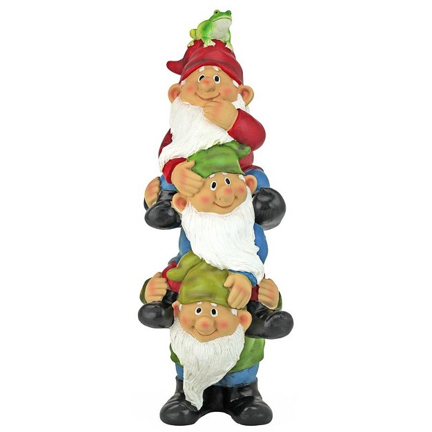 Design Toscano Tower Of Three Gnomes And Frog Statue