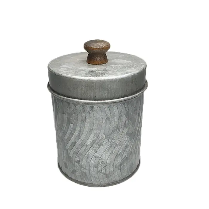 mini vintage rusted round galvanized flower pot  garden meaty succulent planter metal box