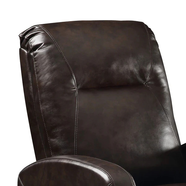 Benzara BM204521 Faux Leather Upholstered Wooden Recliner with Power Lift  Brown   Contemporary   Recliner Chairs   by VirVentures  Houzz