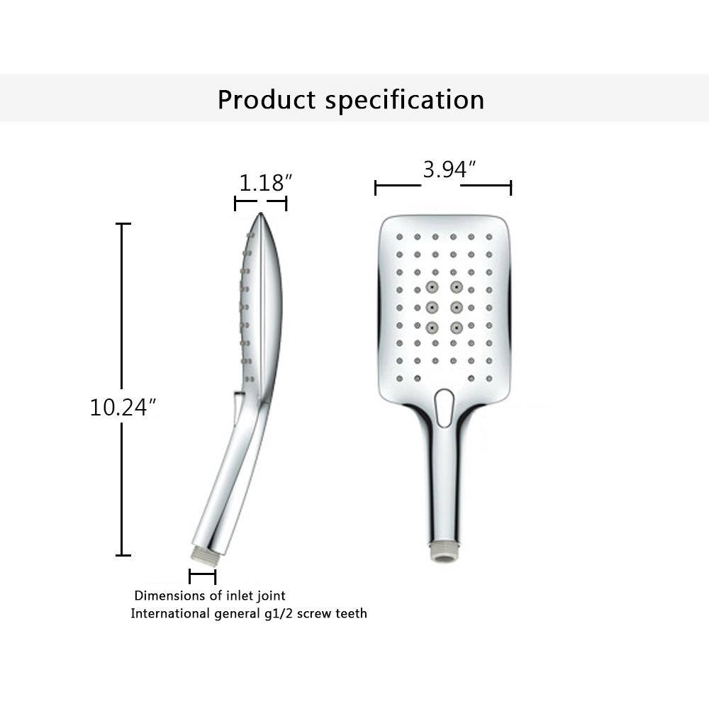 Magic Home 3-Spray Patterns with 2.5 GPM 3.94 in. Wall Mounted Handheld Shower Head in Chrome MMS-HS1302