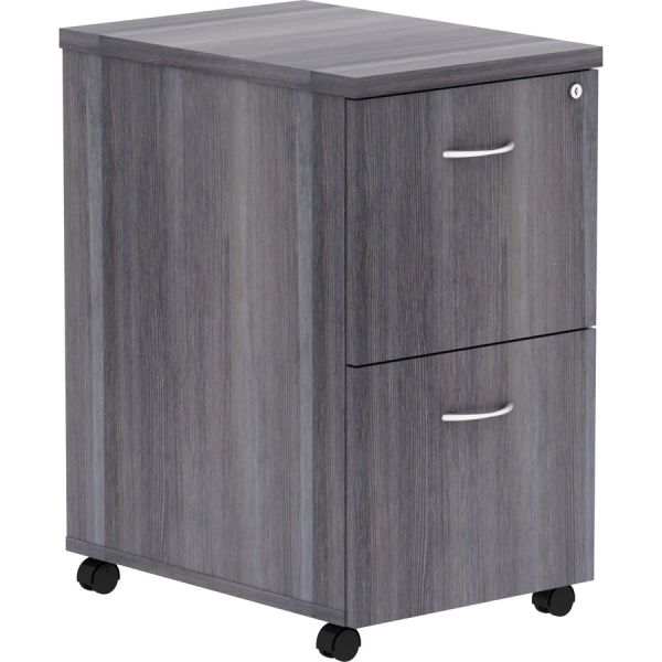 Lorell Weathered Charcoal Laminate Desking Pedestal - 2-Drawer