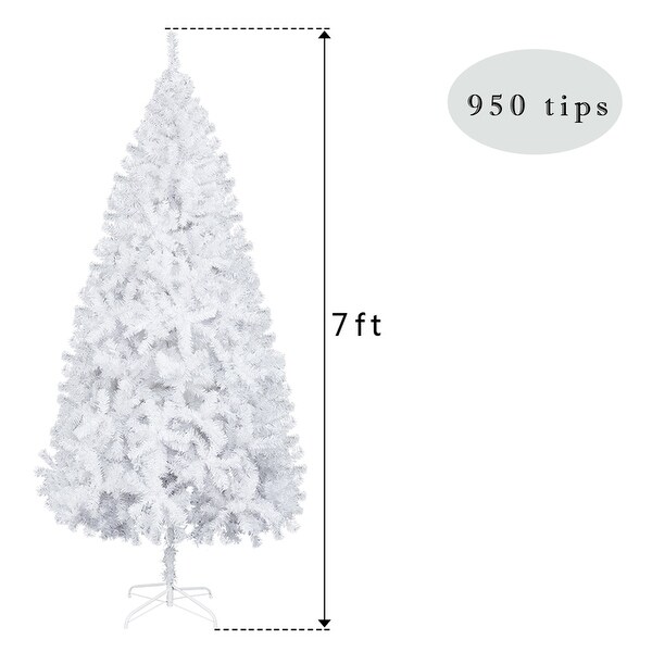 7FT Iron Leg White Christmas Tree with 950 Branches