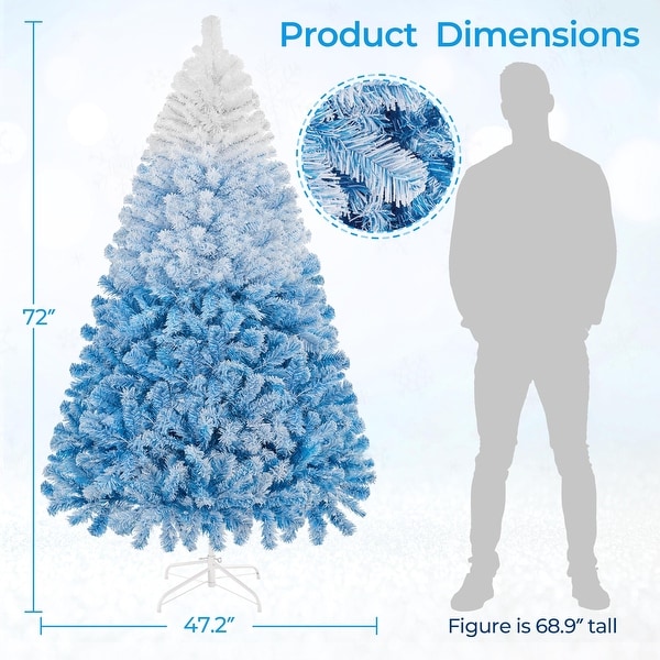 6ft Prelit Artificial Christmas Tree with 250 Incandescent Warm White Lights，Snow Flocked Full Prelighted Xmas Tree