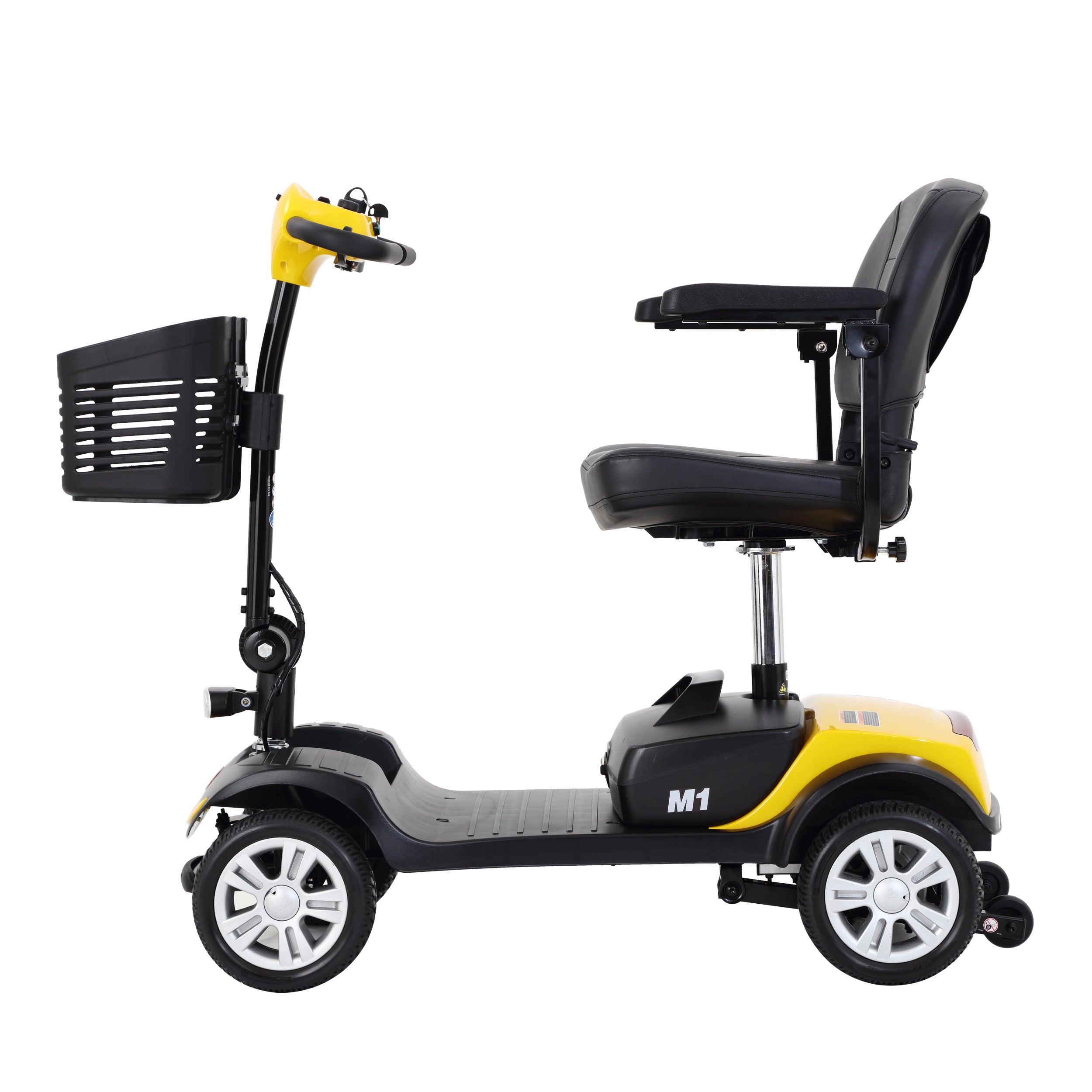 Beautops Four wheels Compact Travel Foldable Outdoor Electric Power Mobility Scooter for Adult with LED Lights - Yellow