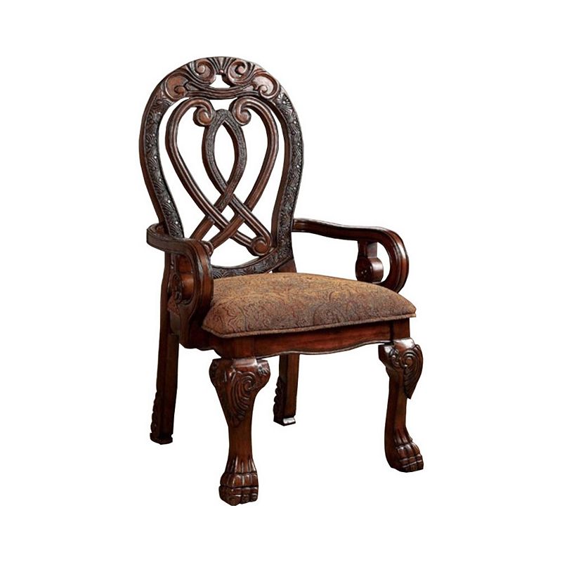 Wyndmere Traditional Arm Chair， Cherry Finish， Set of 2