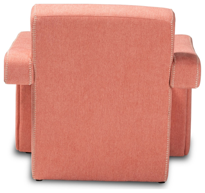 Modern Contemporary Light Red Fabric Upholstered Armchair   Contemporary   Armchairs And Accent Chairs   by Imtinanz  LLC  Houzz