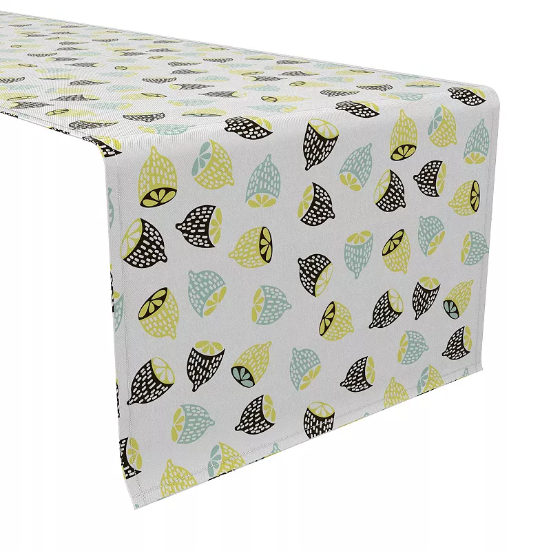 Table Runner， 100% Cotton， 16x72， Modern Citrus Fruit