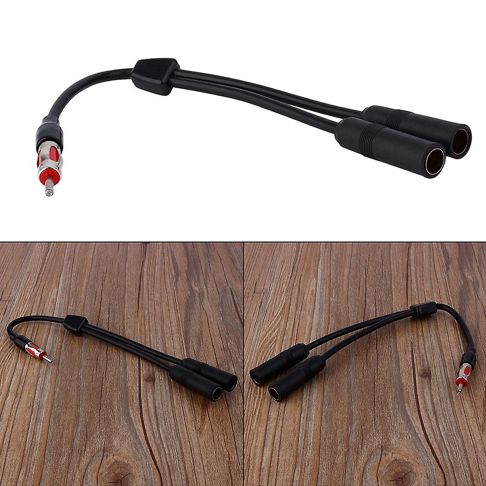 Car Auto Radio Antenna Stereo 2female To 1male Splitter Extension Cable Wire