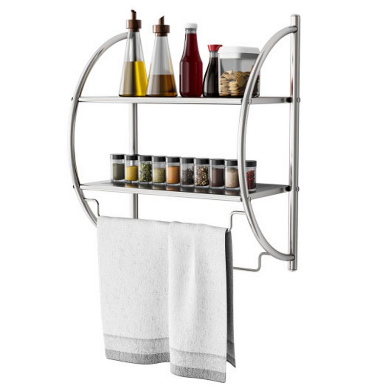 2-Tier Wall Mount Shower Organizer Towel Storage Rack