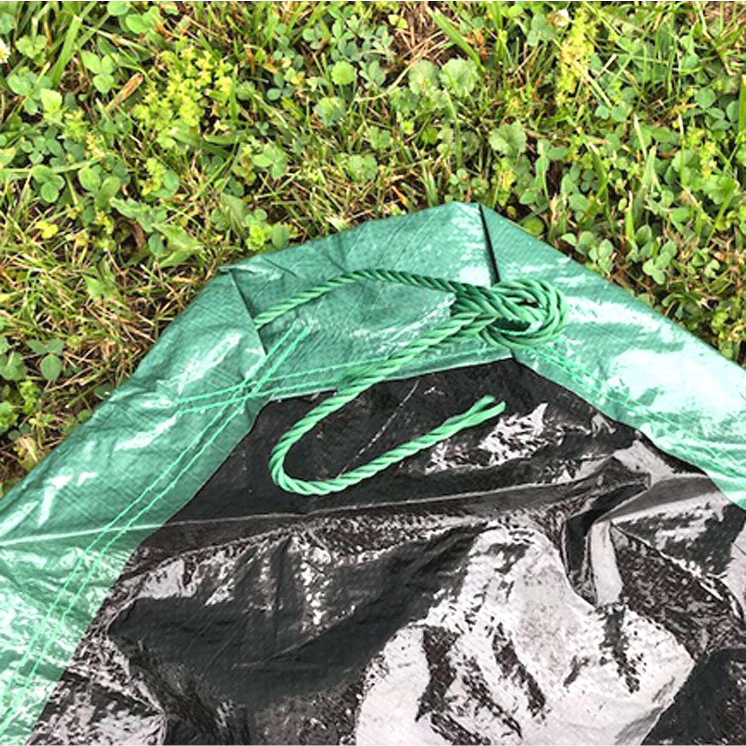 Gosport 8.2 ft. W X 8.2 ft. L Heavy Duty Polyethylene Drawstring Yard Tarp Green