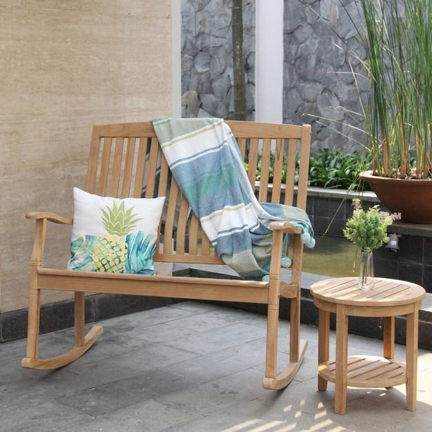 Cambridge Casual Teak Round Sherwood Patio Accent Table