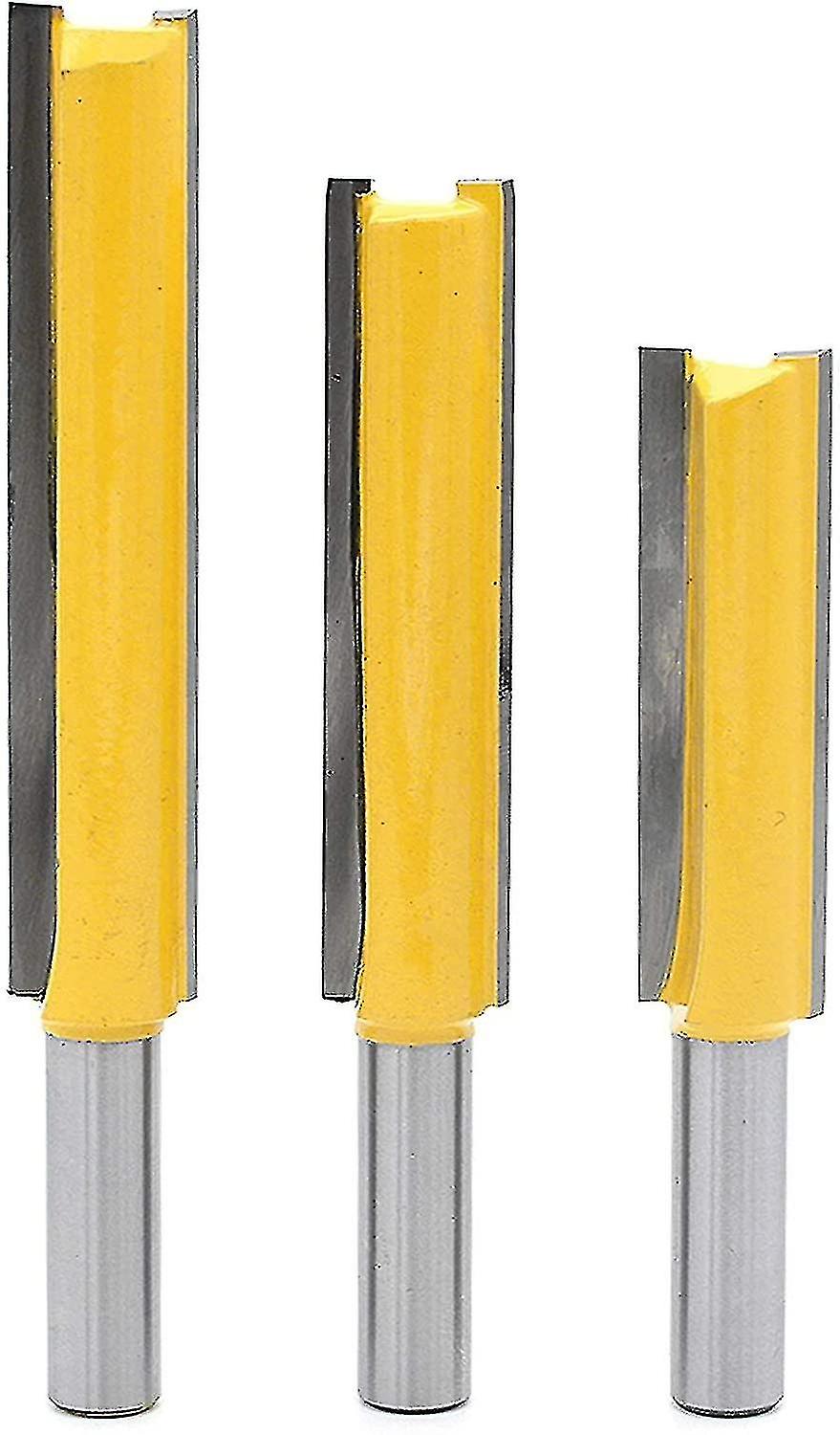 3pcs 8mm Shank Extra Long Router Bit， Woodworking End Mill Extra Long End Mill Straight End Mill 8mm