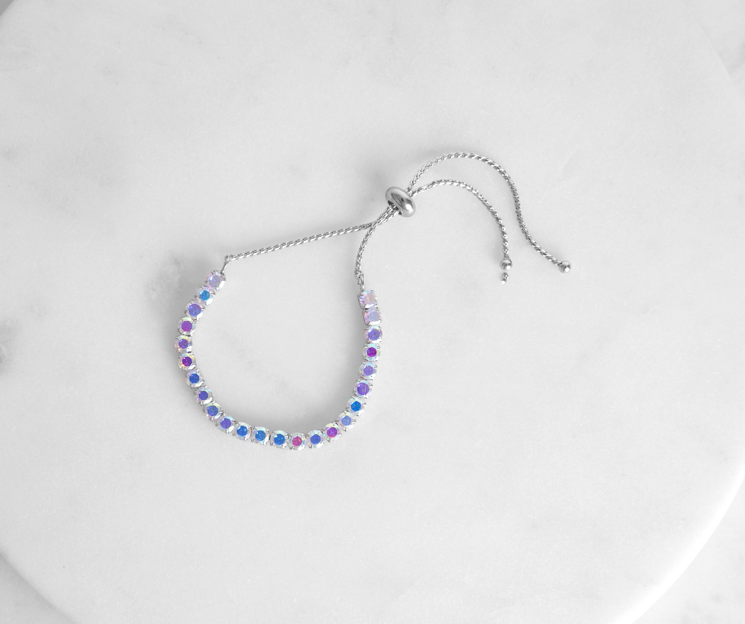 Iridescent Cubic Zirconia Bolo Bracelet