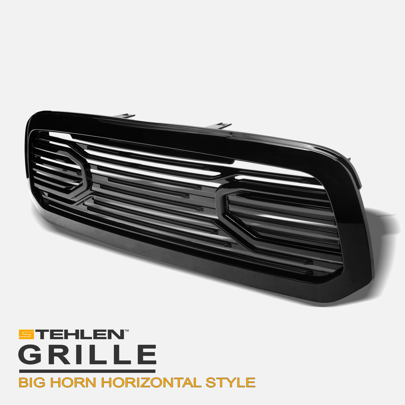 Stehlen 642167821854 Big Horn Horizontal Front Hood Bumper Grille - Black For Ram 1500 2013-2018 / Classic 2019-2022