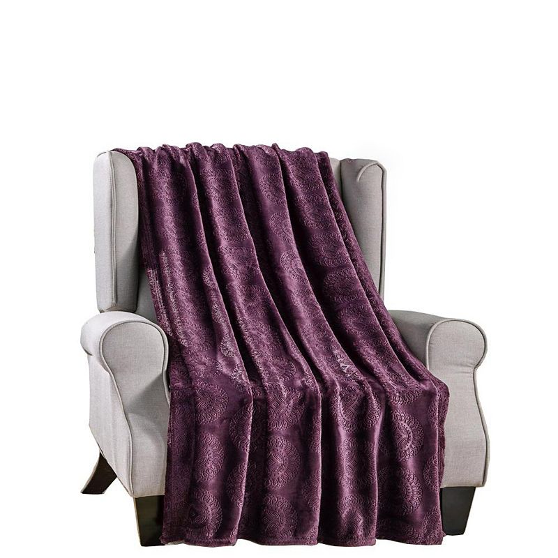 Ceasar Soft Plush Contemporary Embossed Collection All Season Throw 50x60