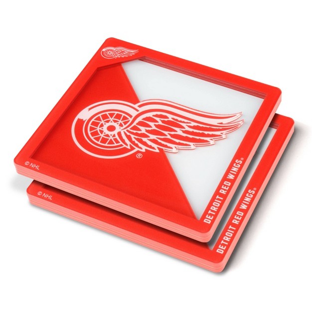 Nhl Detroit Red Wings 3d Logo Series Coasters