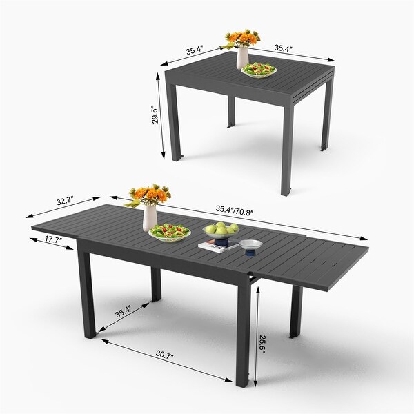 Aluminum Patio Extendable Dining Table