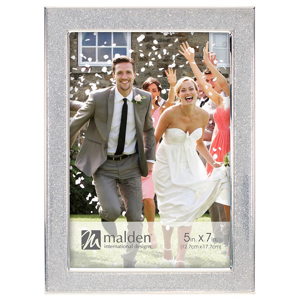 Malden  5X7 Alexis- Silver Glitter Metal Frame