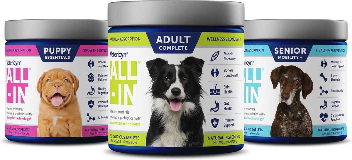 Vetericyn ALL-IN Life-Stage Adult Dog Supplement， 90 count