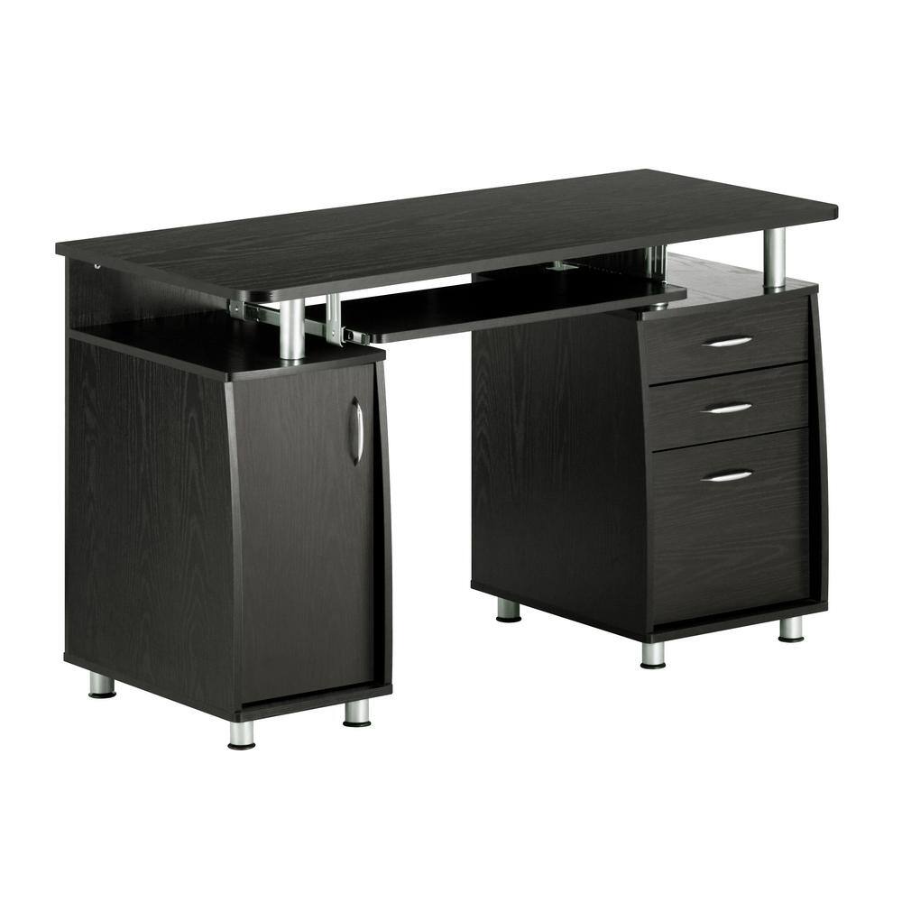 TECHNI MOBILI 47.5 in. W Complete Workstation Computer Desk with Storage Espresso RTA-4985D-ES18