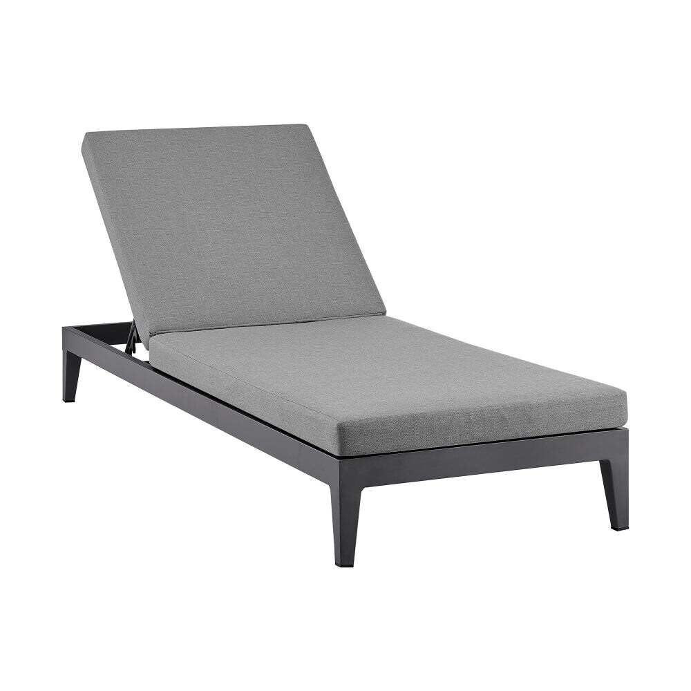 Jax 80 Inch Patio Adjustable Chaise Lounge Chair  Aluminum Frame  Dark Gray   13 H x 28 W x 80 L Inches