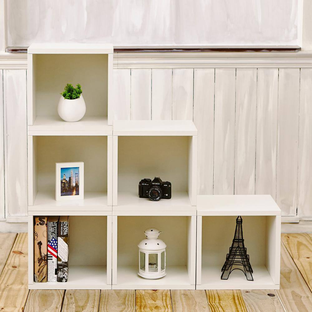 Way Basics 12.8 in. H x 13.4 in. W x 11.2 in. D Off White Recycled Materials 1-Cube Organizer BS-285-340-320-WE