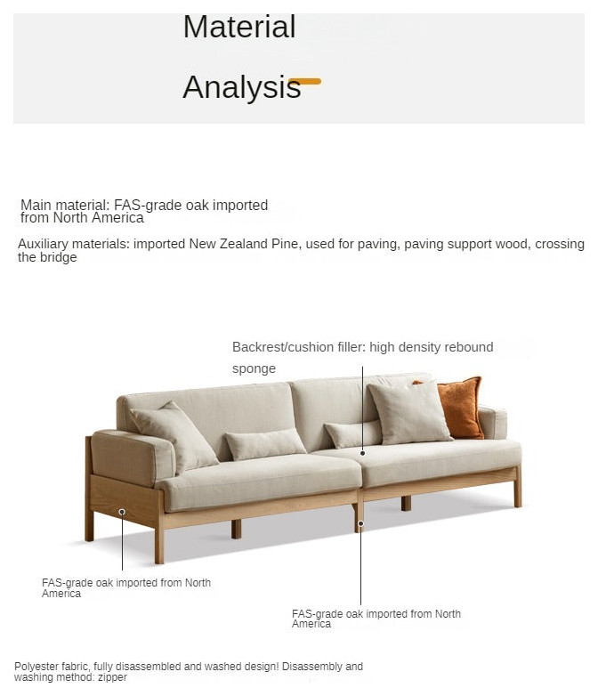 Oak Solid Wood Cream Color 4 seater Sofa   Transitional   Sectional Sofas   by GVAwood  Houzz