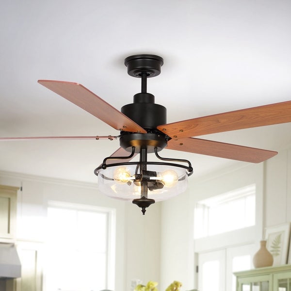 52 inch Reversible Wooden 5-Blade 3-Light Ceiling Fan with Remote Shopping - The Best Deals on Ceiling Fans | 37785244