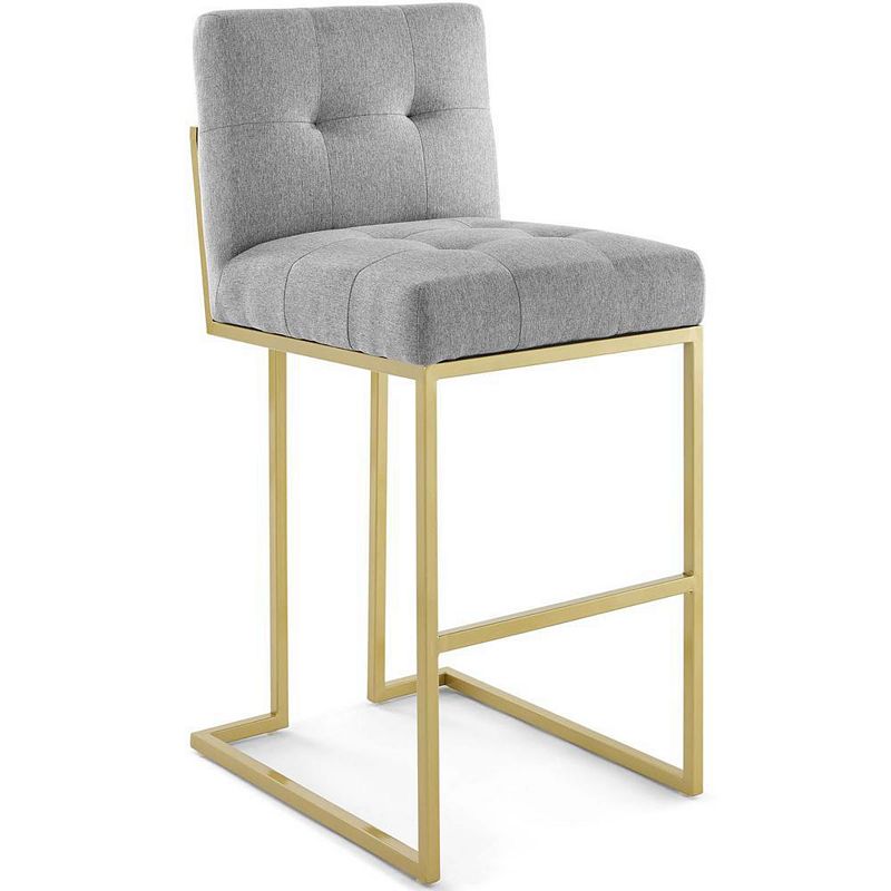 Modway Privy Gold Stainless Steel Upholstered Fabric Bar Stool