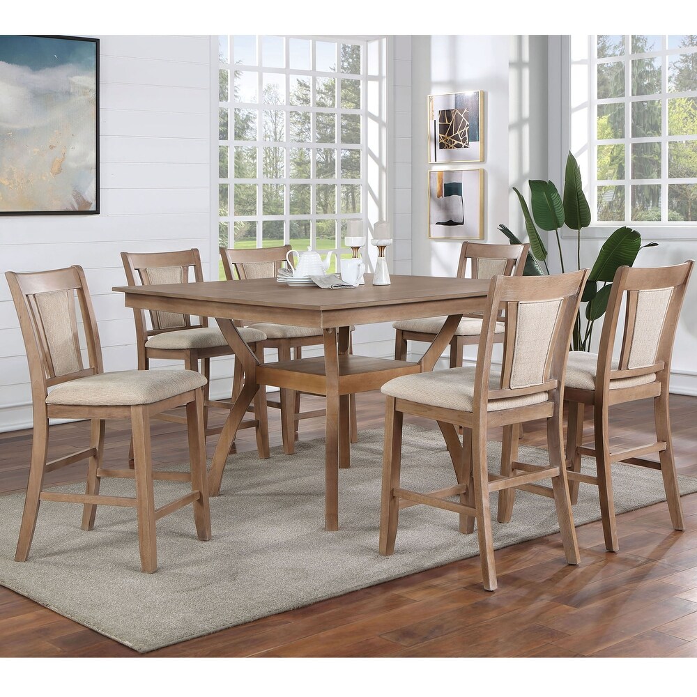 Dionne Contemporary Wood 7 Piece Counter Height Dining Set by Furniture of America