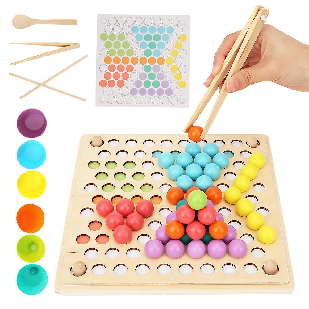 Clip Bead Game Color Recognition Parentchild Interaction Wooden Educational Puzzle Toys