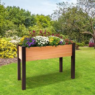 Outdoor Essentials Haven 2 ft. x 4 ft. Natural Cedar Elevated Garden Planter (Tool Free) 444803