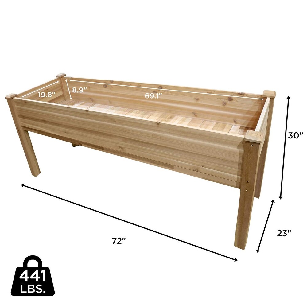 Jumbl Cedar Wood Raised Garden Bed   Herb Planter Box