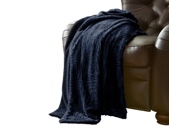 Benjara BM204285 Treviso Faux Fur Throw with Fret ...