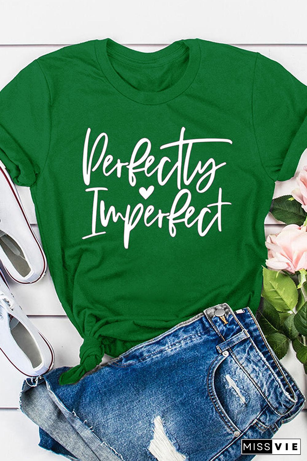 I m Perfect Print Graphic Tees for Women Wholesale Short Sleeve T shirts Top