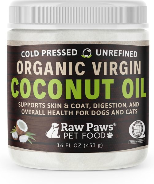 Raw Paws Organic Virgin Coconut Oil Dog and Cat Food Topper， 16-oz jar