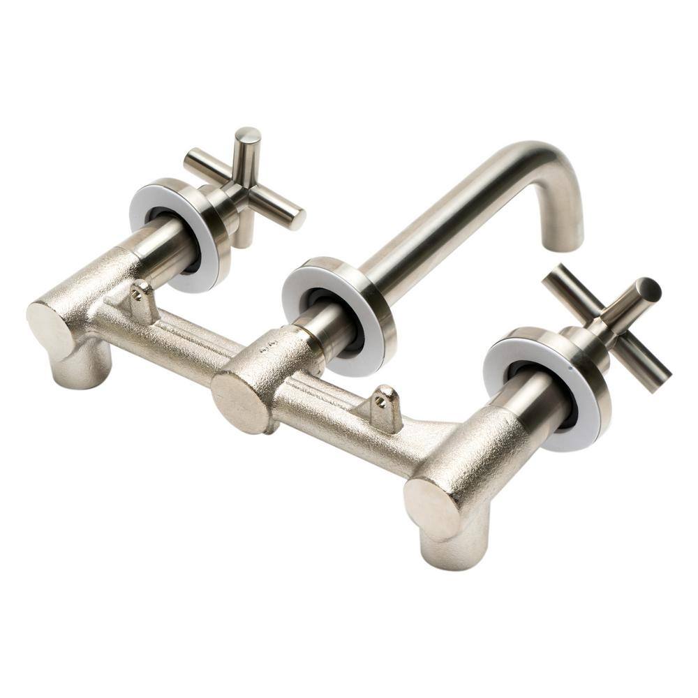 ALFI BRAND 8 in. Widespread 2-Handle Wall Mount Bathroom Faucet in Brushed Nickel AB1035-BN