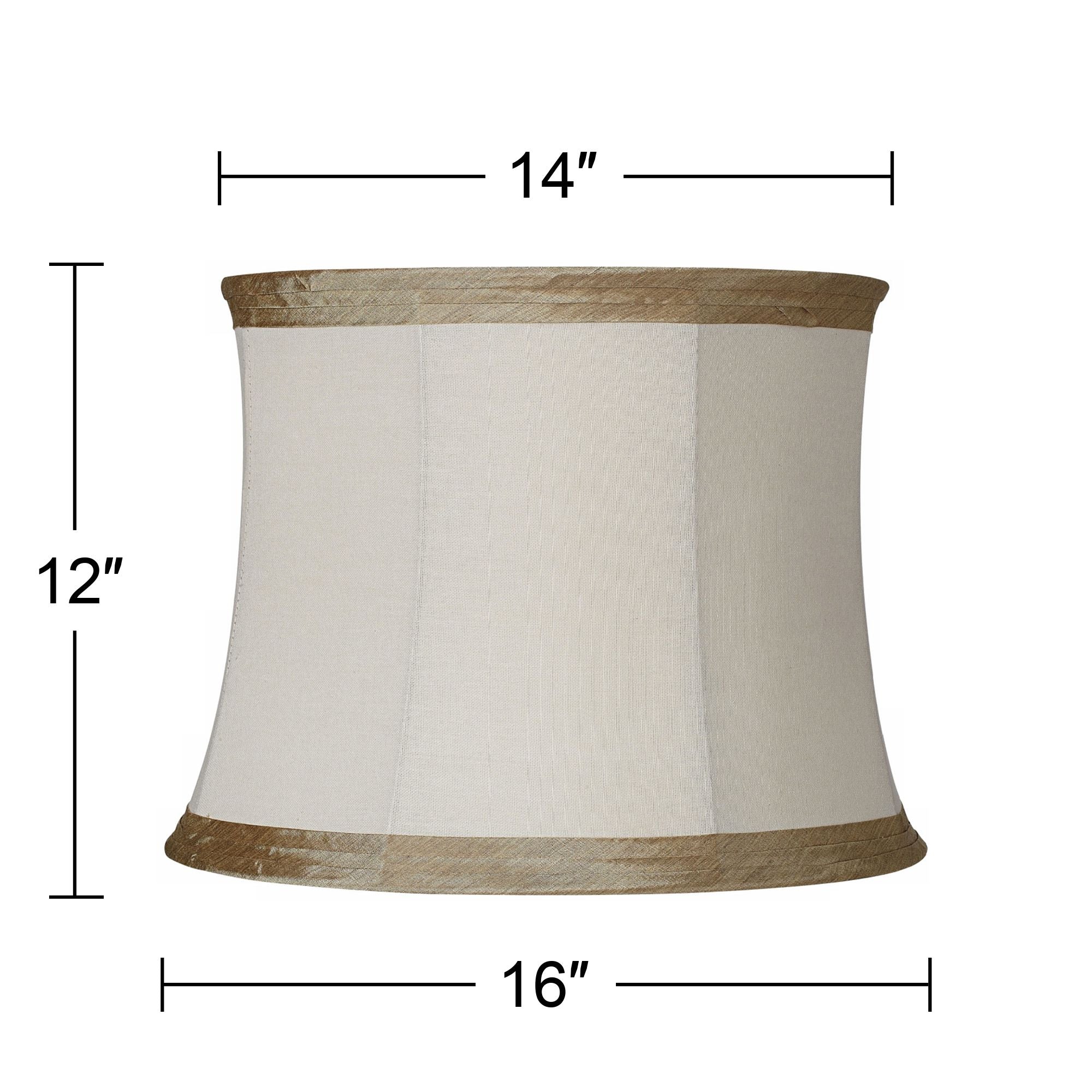 Springcrest Ivory Linen with Taupe Trim Medium Lamp Shade 14