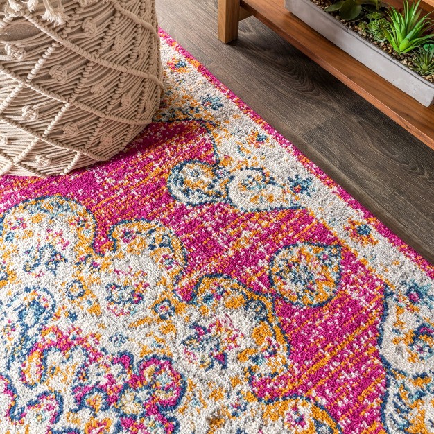 Bohemian Flair Boho Vintage Medallion Indoor Area Rug jonathan Y