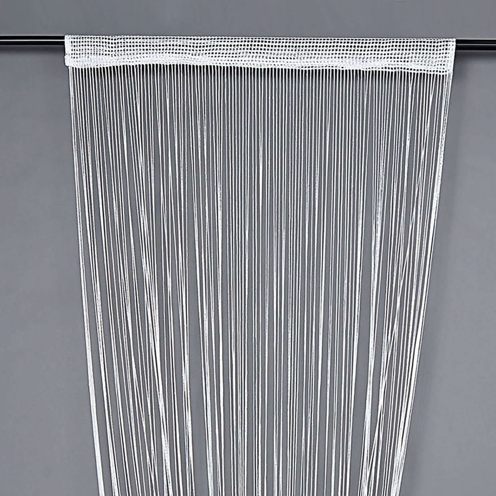 White/Silver Silk Tassel String Curtains, Decorative Room Divider Panels 3ftx8ft