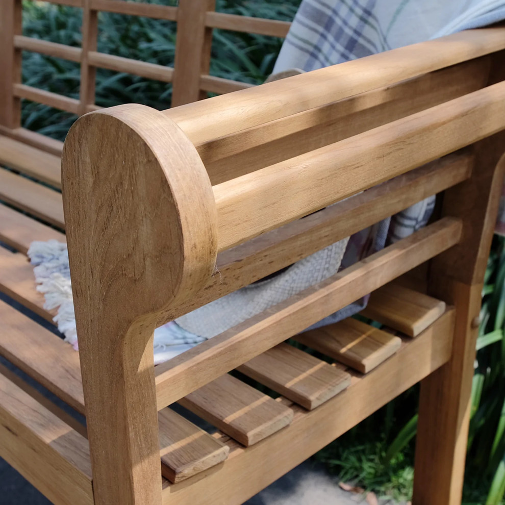 Lutyens Teak Wood 5 Feet Outdoor Bench   Traditional   Outdoor Benches   by Cambridge Casual  Houzz