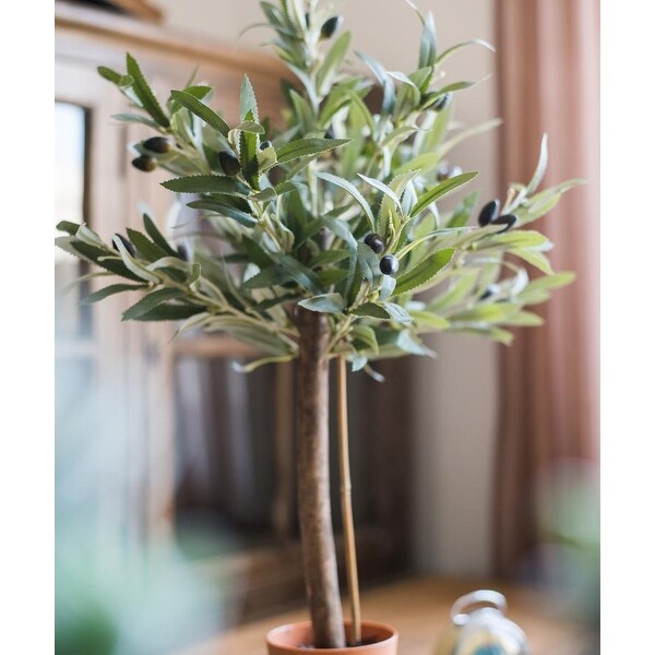 RusticReach Artificial Small Olive Tree 24 Tall