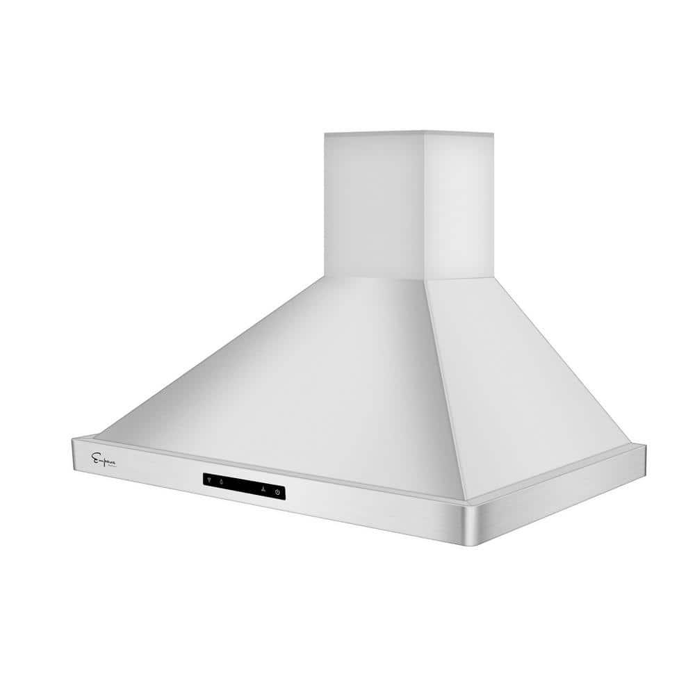 Empava 36 in 380 CFM Convertible Wall Mount Range Hood in Stainless Steel with LED Lighting and Permanent Filters