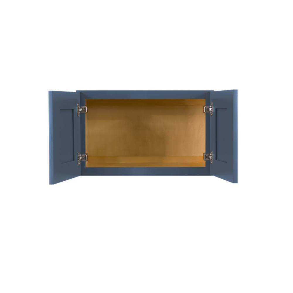 LIFEART CABINETRY Lancaster Blue Plywood Shaker Stock Assembled Wall Kitchen Cabinet 24 in. W x 12 in. H x 12 in. D ALB-W2412