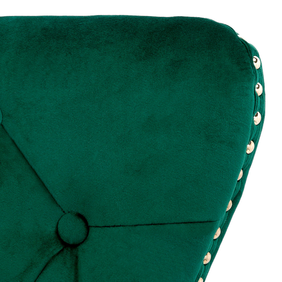 Velvet Upholstered Tufted Dining Chairs (Set of 4) for Kitchen Home  Dark Green   Traditional   Dining Chairs   by WestinTrends  Houzz