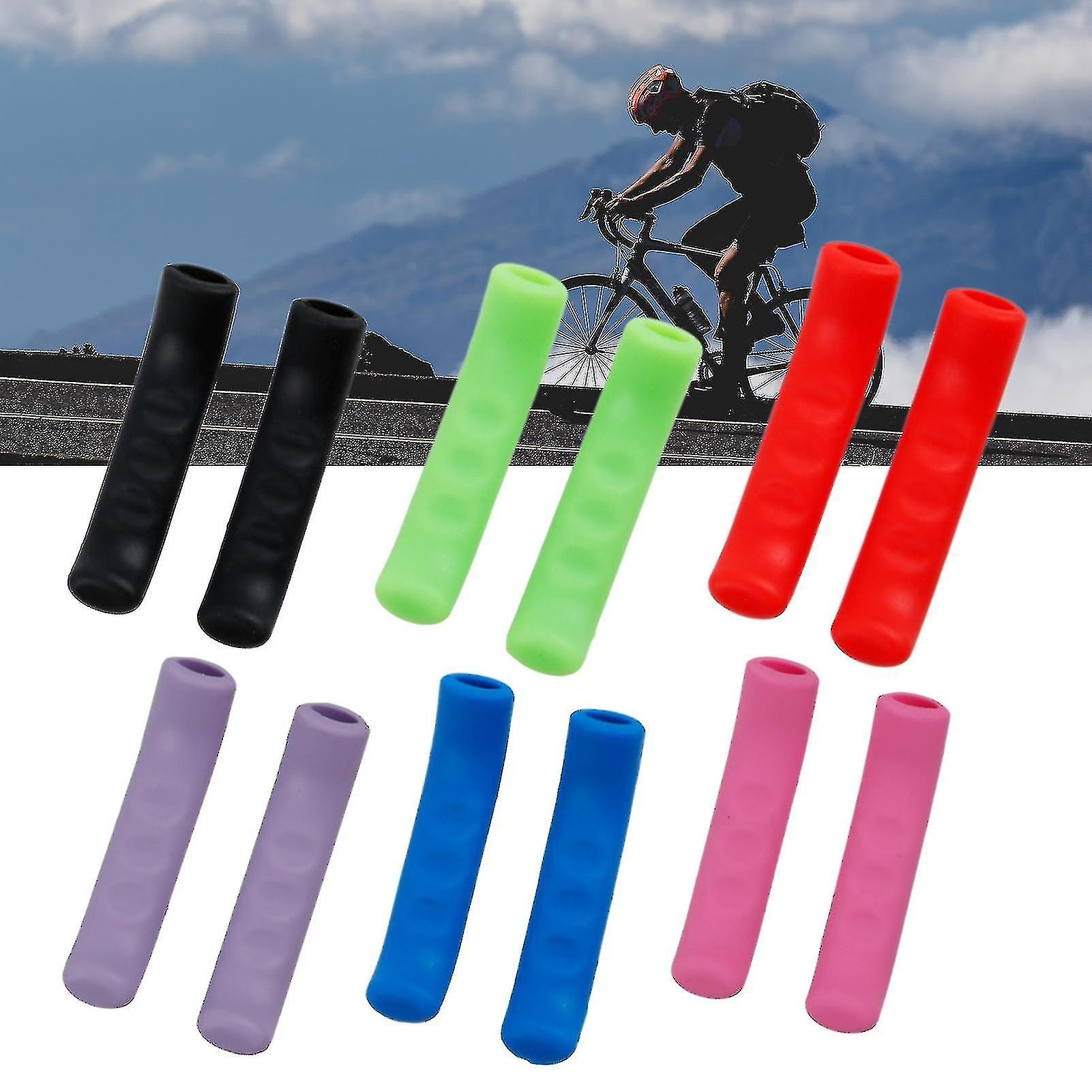 1 Pair Shock Absorption Scratch Proof Bicycle Brake Handlebar Covers Easy Installation Non-slip Silicone Bicycle Brake Handle Sleeves Bike Accessories