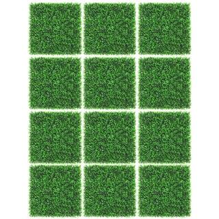 WELLFOR 12-Piece 20 in. L x 20 in. W x 1.5 in. H PE Garden Fence Artificial Peanut Leaf Hedges Panels OP-HPY-70694